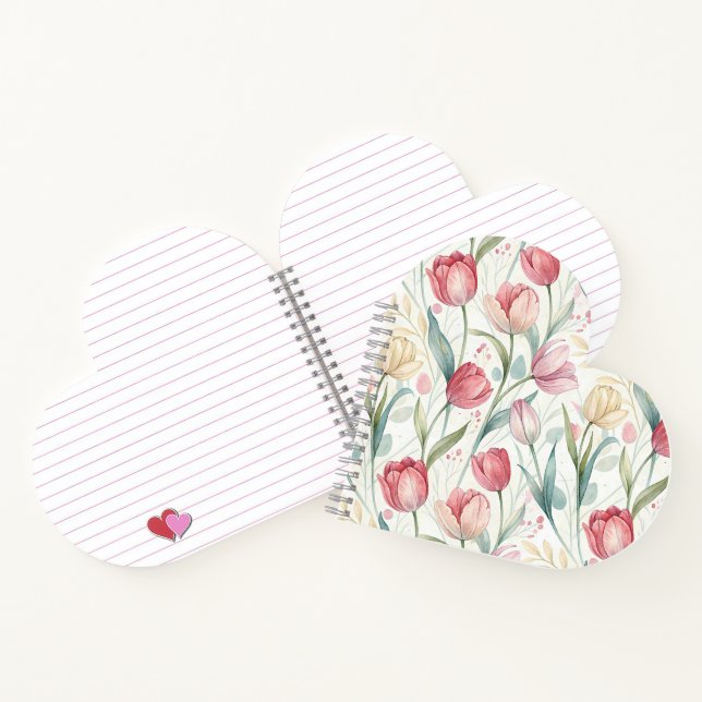 Pattern Watercolor Modern Tulips Notebook (Inside)