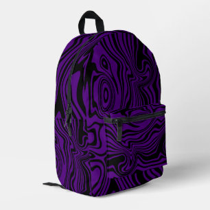 Pattern Waves Black Purple Backpack Choose Colours