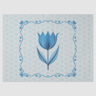 Pattern with a Blue Tissue Paper
