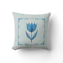 Pattern with a Blue Tulip
