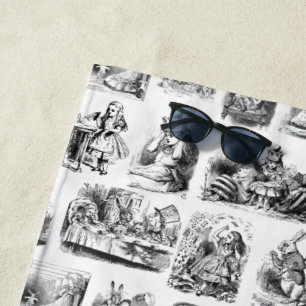 Pattern with Alice's Adventures in Wonderland Beach Towel