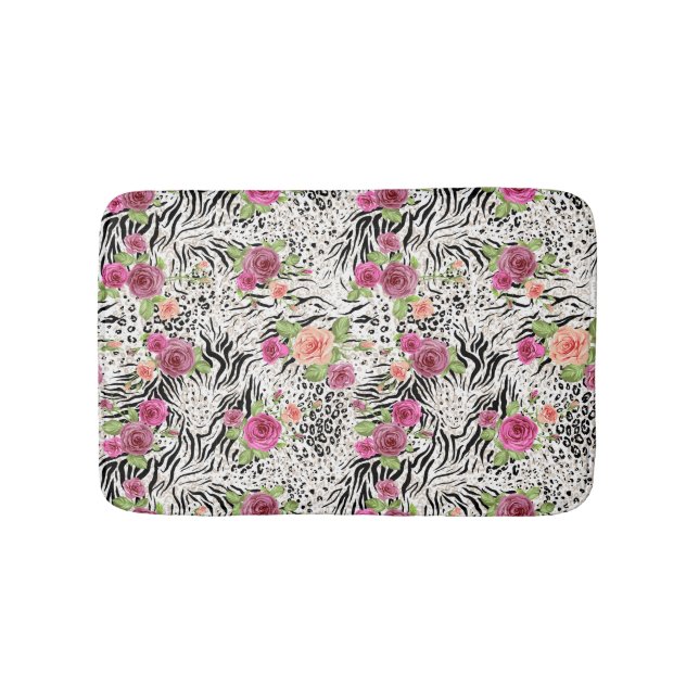 Pattern With Animal Prints Bath Mat (Front)
