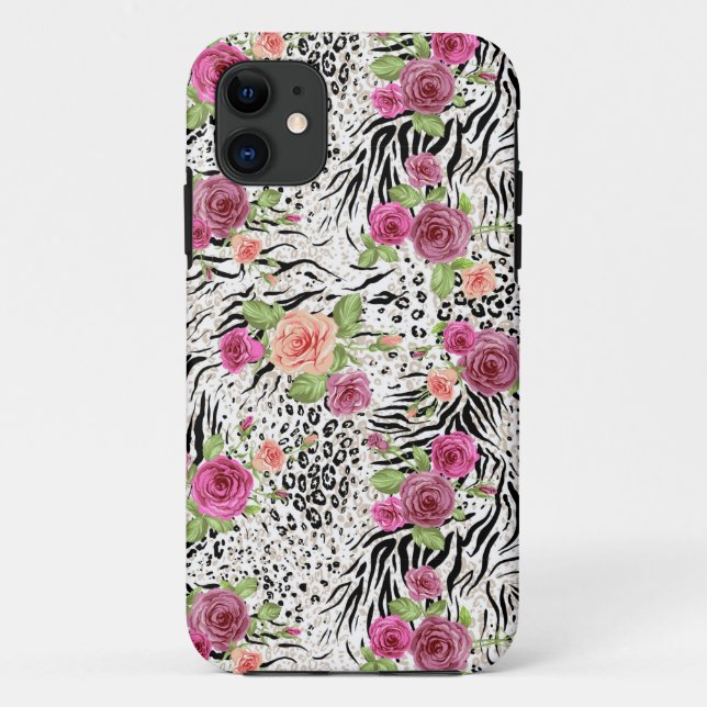 Pattern With Animal Prints Case-Mate iPhone Case (Back)