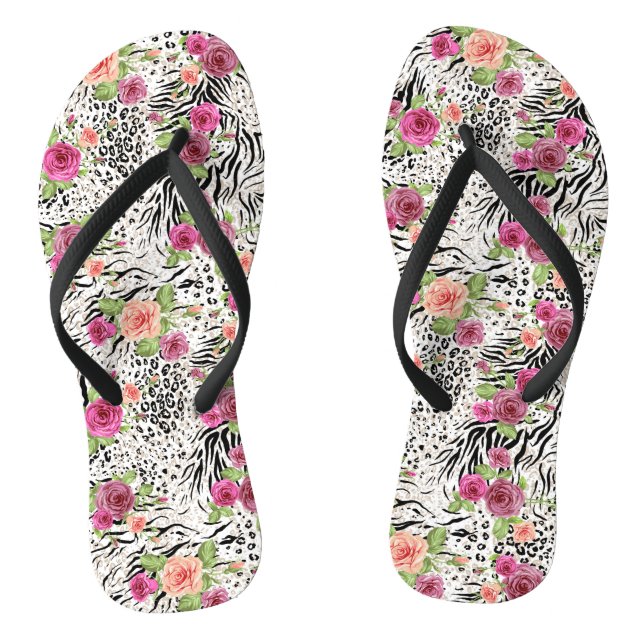 Pattern With Animal Prints Jandals (Footbed)