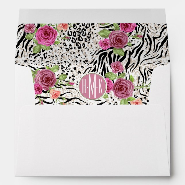 Pattern With Animal Prints | Monogram Envelopes (Back (Bottom))