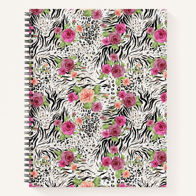 Pattern With Animal Prints Notebook (Front)