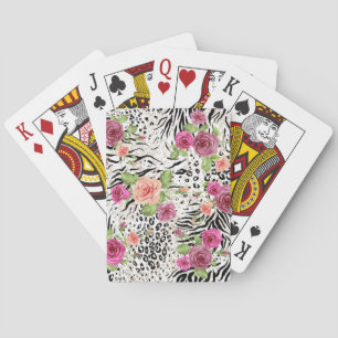 Pattern With Animal Prints Playing Cards
