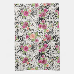Pattern With Animal Prints Tea Towel