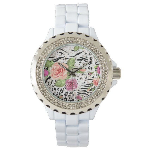 Pattern With Animal Prints Watch (Front)