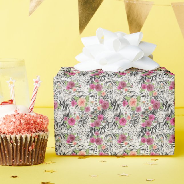 Pattern With Animal Prints Wrapping Paper (Birthday Party)