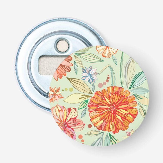 Pattern with asters bottle opener (Front)