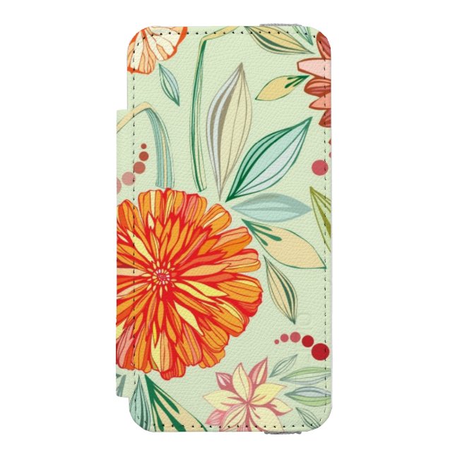 Pattern with asters incipio iPhone wallet case (Folio Front)