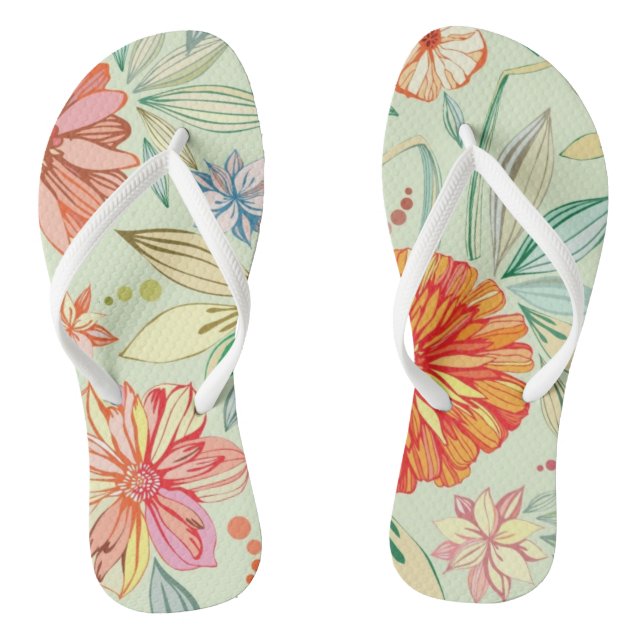 Pattern with asters jandals (Footbed)