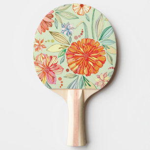 Pattern with asters ping pong paddle