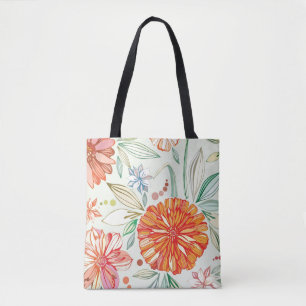 Pattern with asters tote bag