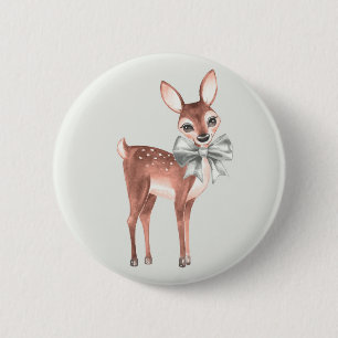 Pattern with Baby Deer 1 6 Cm Round Badge