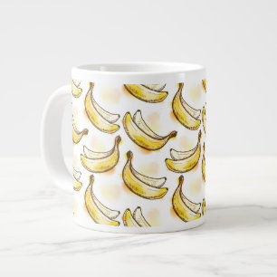 Pattern with banana large coffee mug