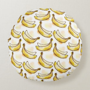 Pattern with banana round cushion