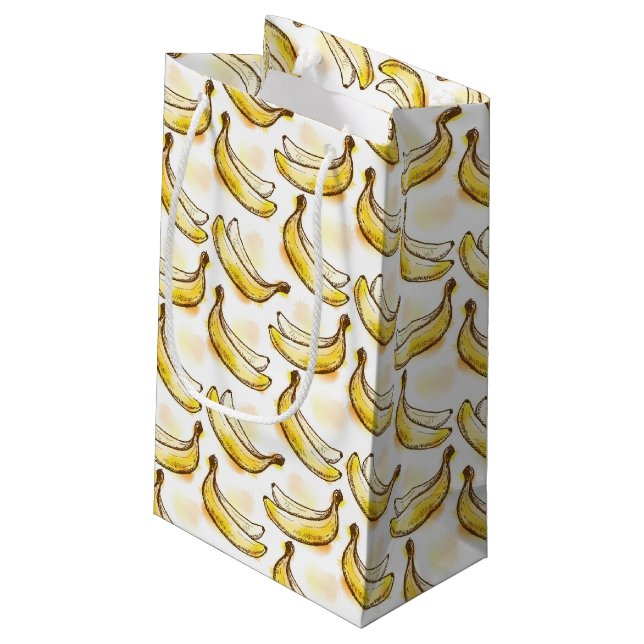 Pattern with banana small gift bag (Back Angled)