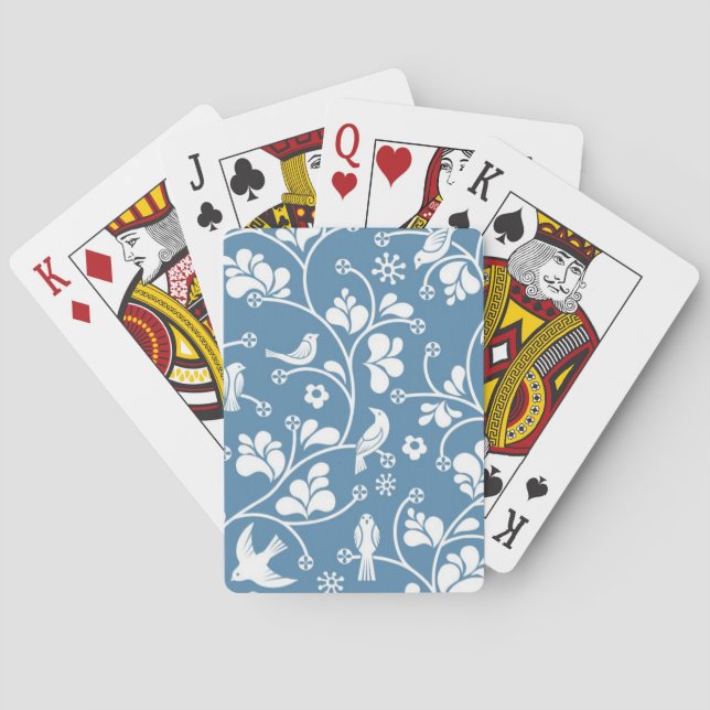 pattern with birds and plants ornament playing cards (Back)