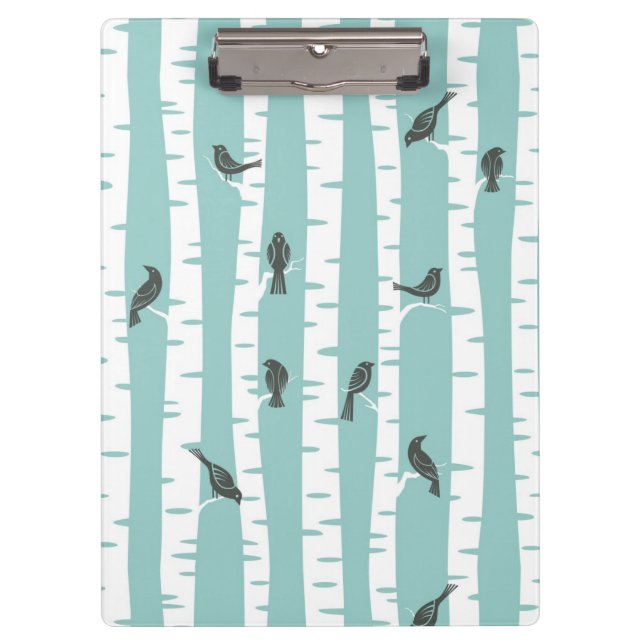 Pattern with birds and trees clipboard (Front)