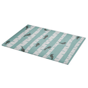 Pattern with birds and trees cutting board