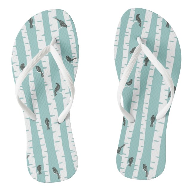 Pattern with birds and trees jandals (Footbed)