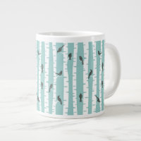 Pattern with birds and trees