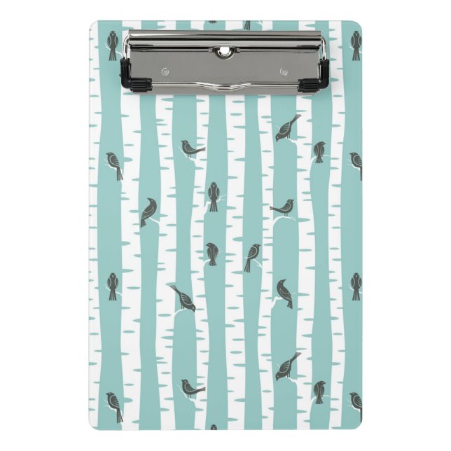Pattern with birds and trees mini clipboard (Front)