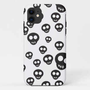 Pattern with black skulls on white Case-Mate iPhone case