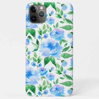 Pattern with blue watercolor flowers Case-Mate iPhone case