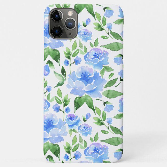 Pattern with blue watercolor flowers Case-Mate iPhone case (Back)