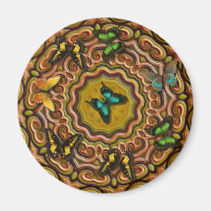 Pattern with Butterflies Magnet