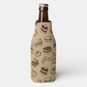 Pattern With Cakes, Desserts And Bakery Bottle Cooler
