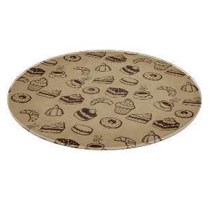 Pattern With Cakes, Desserts And Bakery Cutting Board