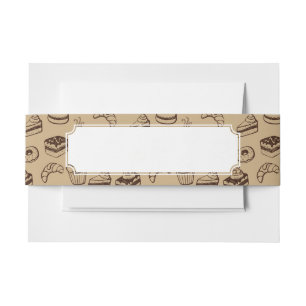 Pattern With Cakes, Desserts And Bakery Invitation Belly Band