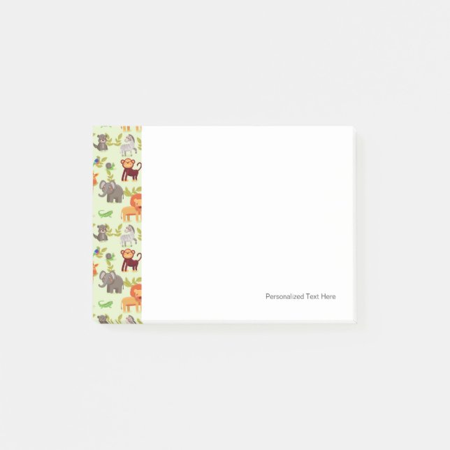Pattern With Cartoon Animals Post-it Notes (Front)