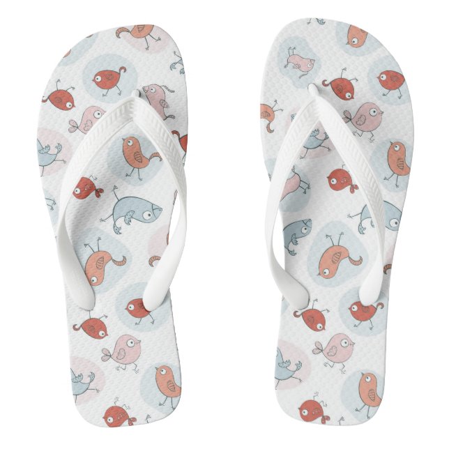 pattern with cartoon birds jandals (Footbed)