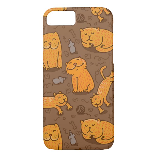Pattern With Cats Case-Mate iPhone Case (Back)