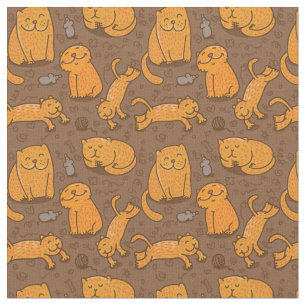 Pattern With Cats Fabric