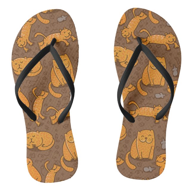 Pattern With Cats Jandals (Footbed)