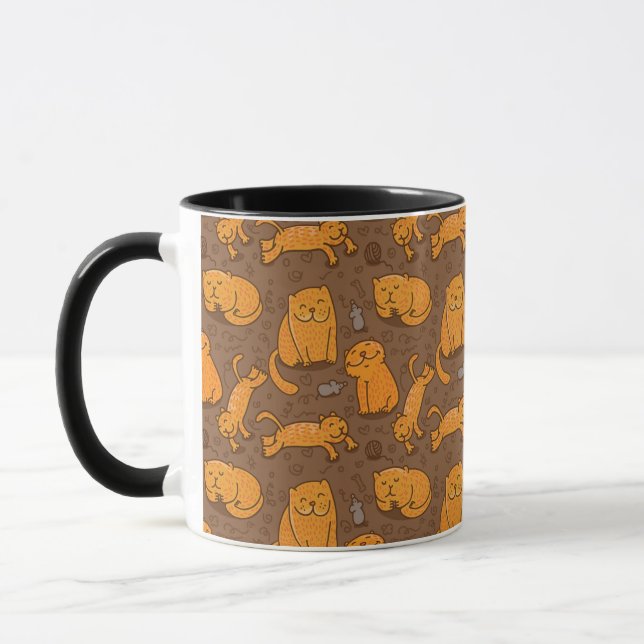 Pattern With Cats Mug (Left)