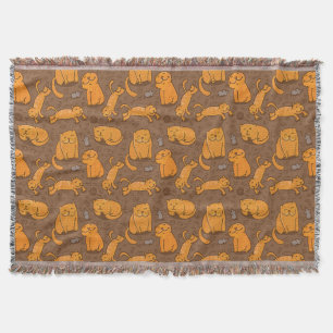 Pattern With Cats Throw Blanket