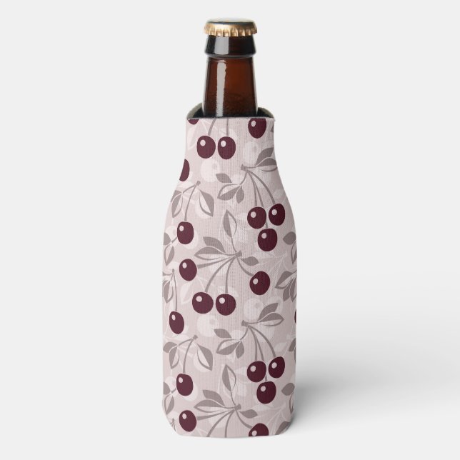 Pattern with Cherries 2 Bottle Cooler (Bottle Front)