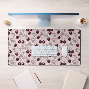 Pattern with Cherries 2 Desk Mat