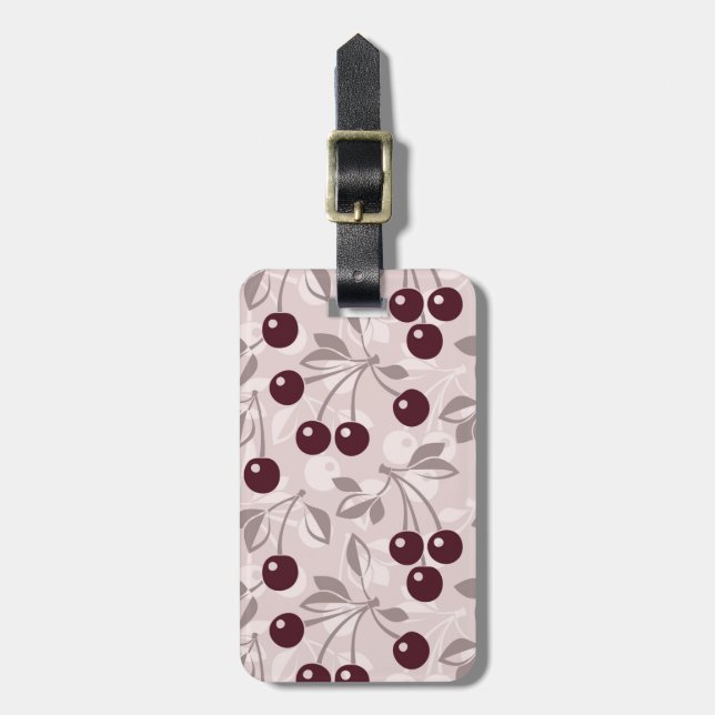Pattern with Cherries 2 Luggage Tag (Front Vertical)