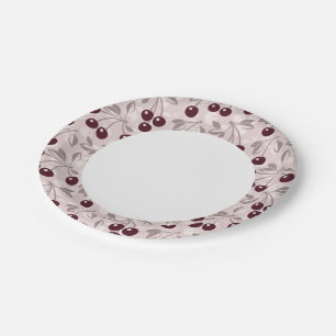 Pattern with Cherries 2 Paper Plate