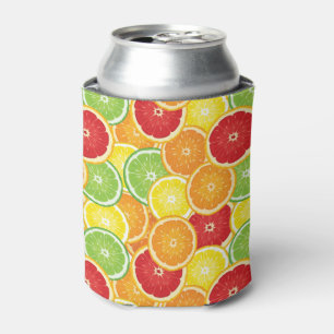 Pattern with citrus fruits can cooler