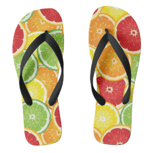Pattern with citrus fruits jandals