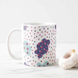 pattern with clouds, ladybugs and berries coffee mug